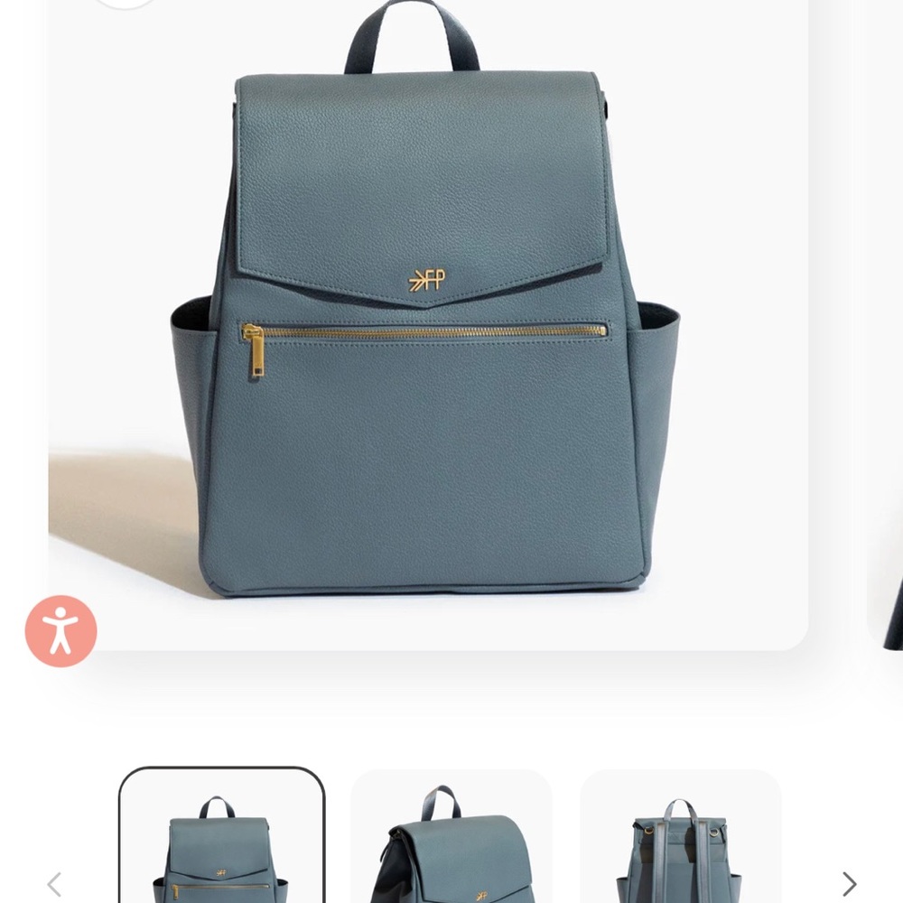 Freshly picked dusty blue diaper bag
